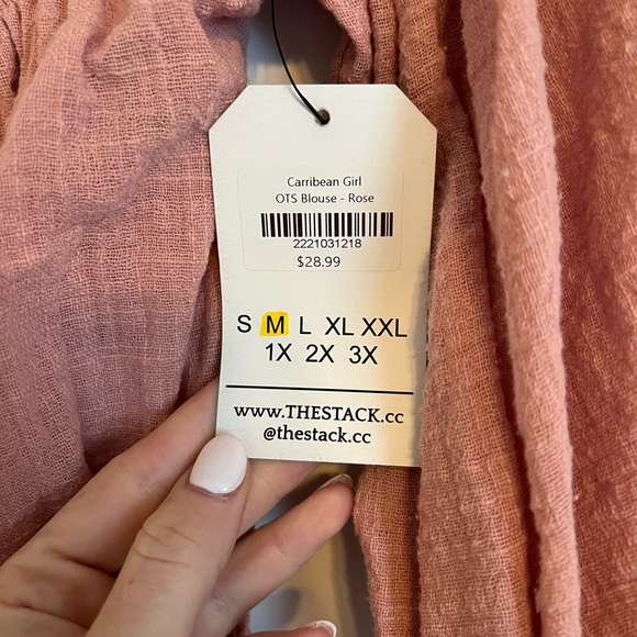 BRAND NEW off the shoulder mauve women’s top, size medium - Picture 4 of 5